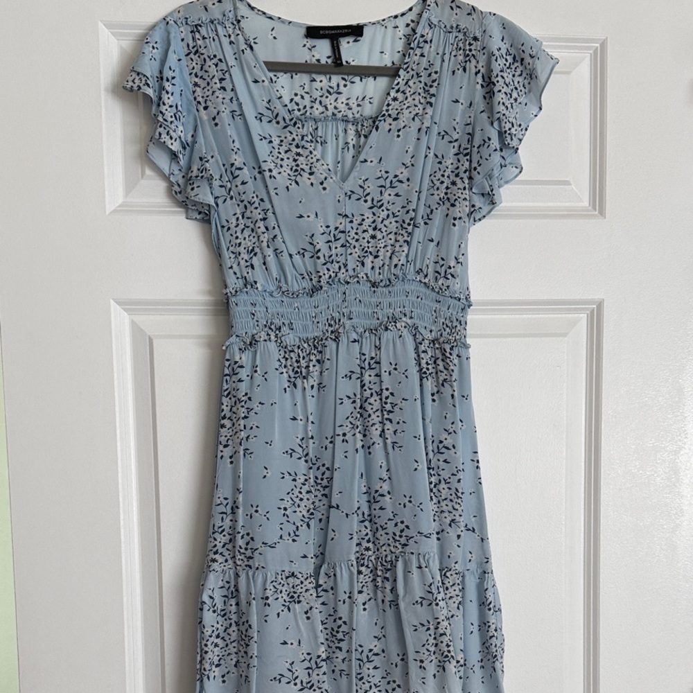 BCBGMaxAzria Light Blue Floral Mini Dress
